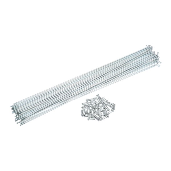 INFINAUTO 36pcs 14G J Bend Bicycle Galvanized Spokes 300mm 11.81"