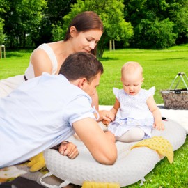 Baby Lounger for Newborns and Infants, Portable Co-Sleeping Bed with Pillow & Foot Rest - 100% Cotton, Snug, Travel-Friendly, Breathable Fabric, Ideal for Cribs & Floor - Sprinta (Penguin Cozy)