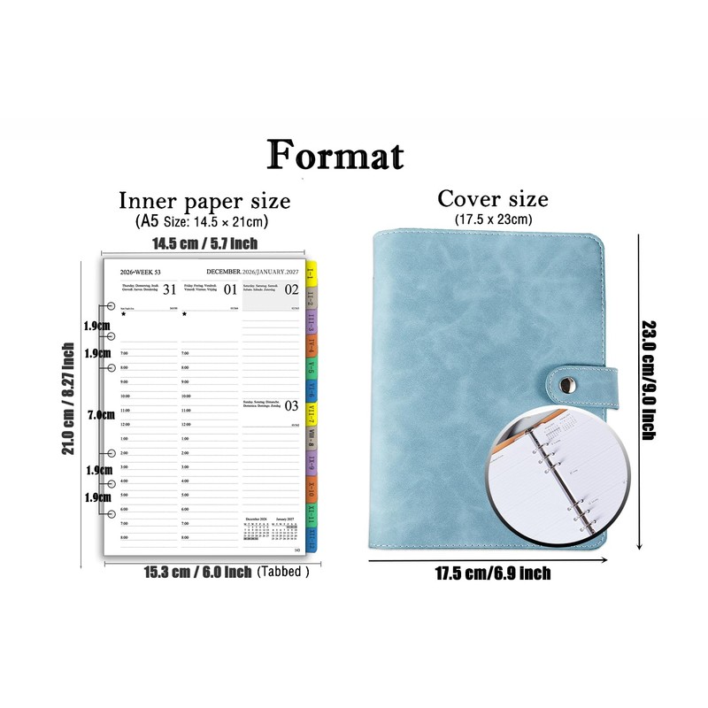 2026 Diary A5 Week to View Vertical, Monthly & Weekly