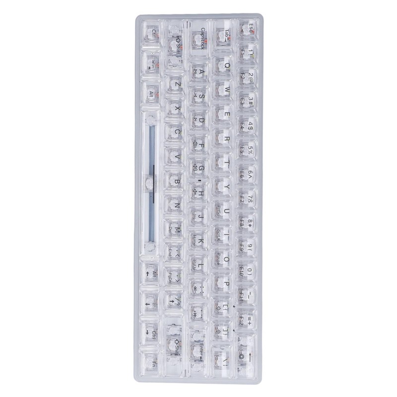 61 Keys Transparent Mechanical Keyboard Clear Keycap Wired Gaming Keyboard