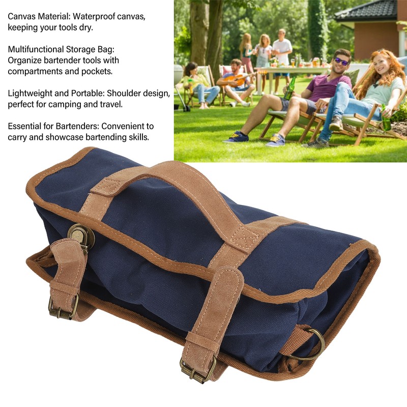 Bartending Tool Bag Portable Large Capacity Stylish Adjustable Shoulder Strap
