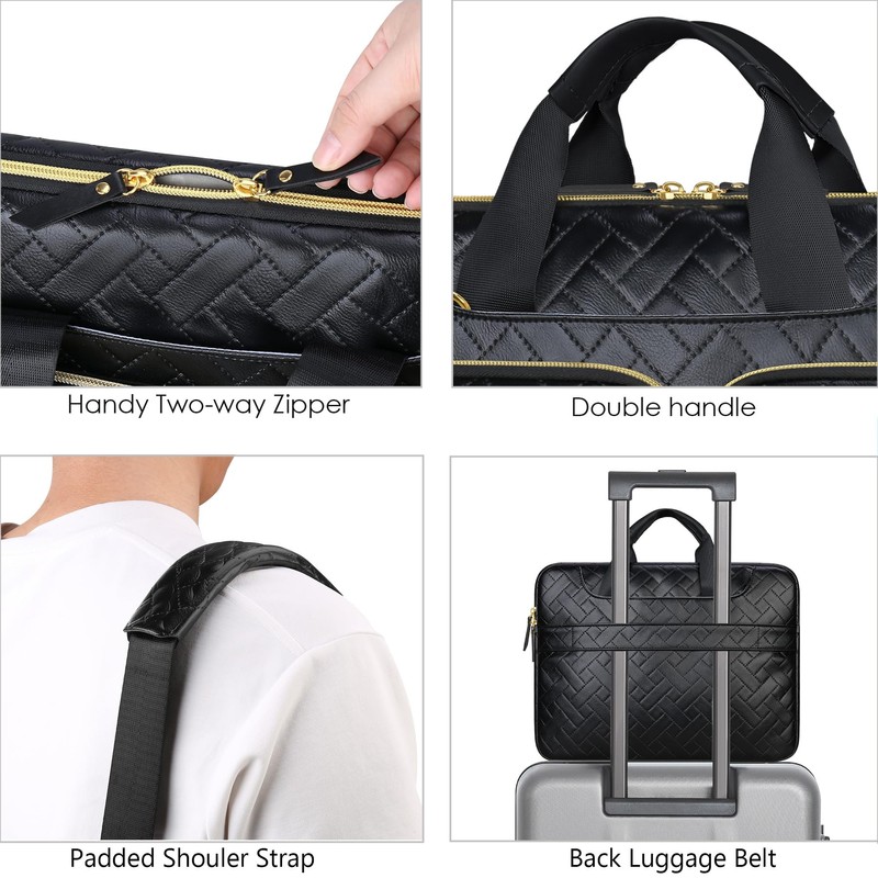 Lacdo 360° Protective Laptop Shoulder Bag, 16 inch Laptop Bag