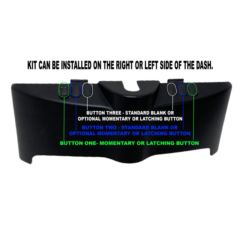 Kustom Cycle Parts One Auxiliary Latching Button Switch Panel .