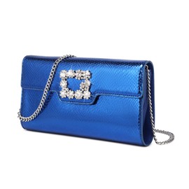 BASA BELA Evening Bag Clutch Purses for Women Elegant Rhinestone Handbags for Formal Wedding Party ＆ Cocktail Prom(Blue)