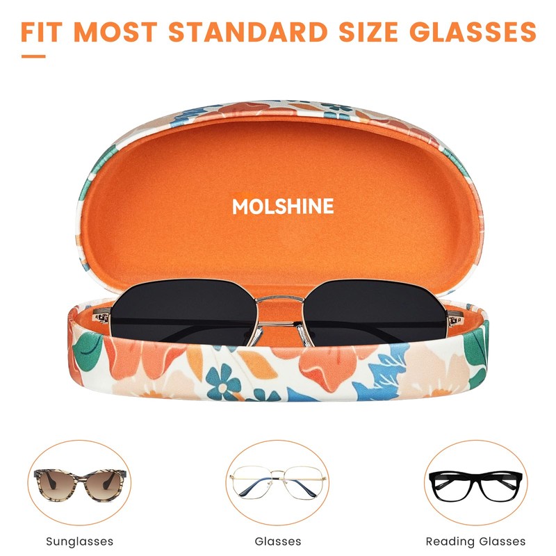 molshine Hard Shell Sunglasses Case,Classic Large Glasses Case for Sunglass,