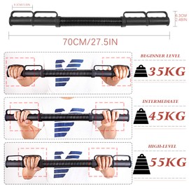 INNOLIFE Power Twister Bar Exerciser Workout Adjustable Chest Expander - 66/88/110lb