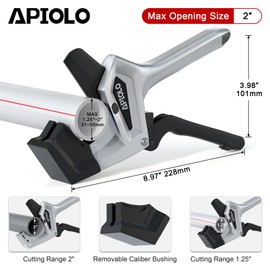 APIOLO Pvc Pipe Cutter, Pex Cutter, Cut up to 2 inches of pipe, Heavy-Duty Aluminum Ratchet Pipe Cutter Tool for PVC, PEX, PE, PVC Cutter Tool, PEX Pipe Cutter, PVC Pipe Shears with 2PCS Spare Blade