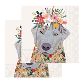 Boston International servilletas de papel para cócteles y bebidas, Floral Dog, 5 x 5-Inches, 1