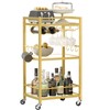 TUTOTAK Bar Cart, Home Bar Serving Cart with 3-Tier Mirrored