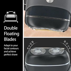 Electric Shaver for Men, Portable Electric Foil Razor, 3-Speed Foil with Double Floating Blades, IPX7 Waterproof Wet and Dry Shavers, 90 Min Runtime, Travel Lock