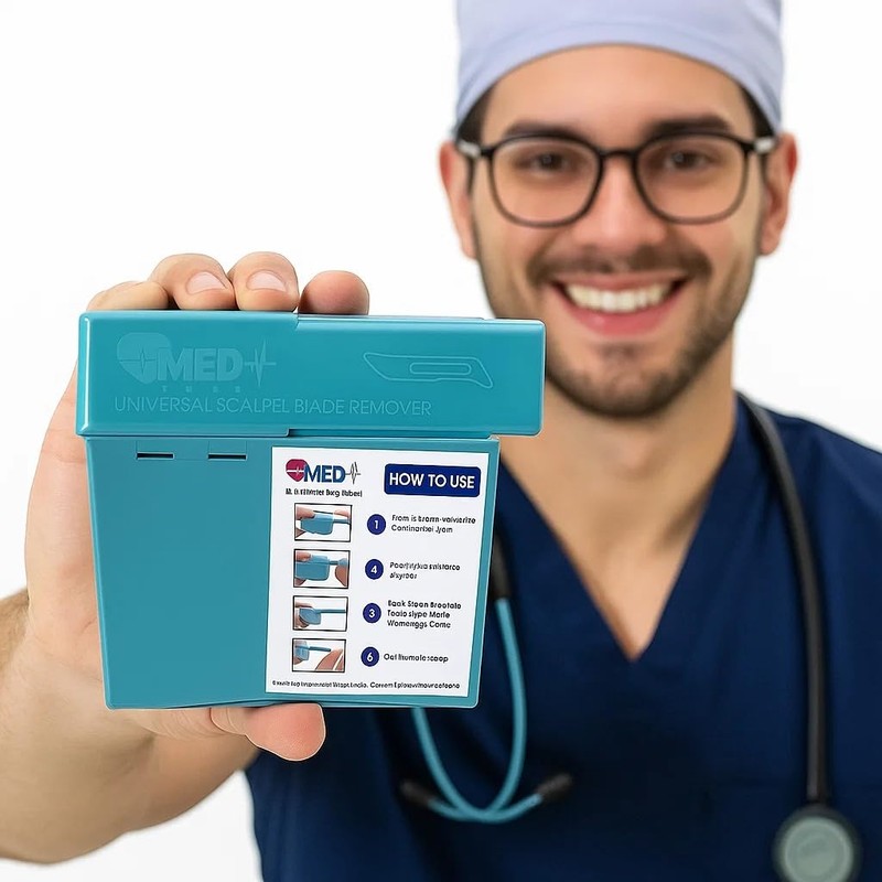 MedHelp Scalpel Blade Remover, Handheld Disposable Sharps Container, Blade Disposal