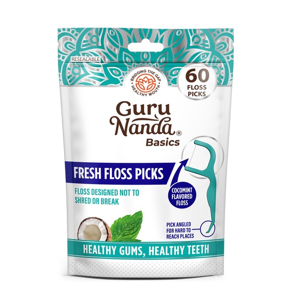 GuruNanda Fresh Floss Dental Picks - Non- Shred Thread with