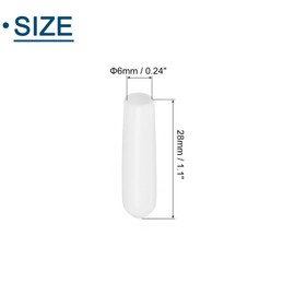 sourcing map 120Pcs Rubber End Caps, 6mm/0.24" ID Flexible Rubber Caps, PVC Caps Rubber Screw for Bolts Screw Caps Thread Protectors Tube Screw Bolt, White