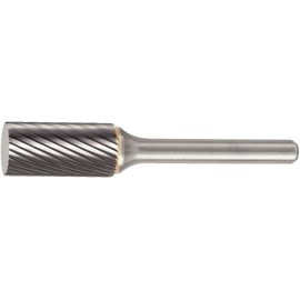WIDIA Metal Removal Bur M40209 SA, Single Cut Edge, Cylindrical, Non-Center Cutting, 0.25" Cutting Diameter, Carbide, Right Hand Cut, 0.125" Shank Diameter