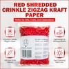 Shredded Crinkle ZigZag Kraft Paper, 200g, Red, for Gift Box