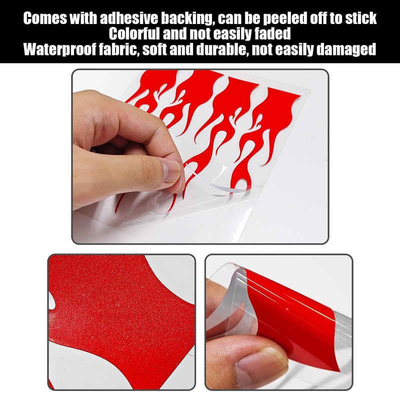 8 Pairs of Flame Stickers, Creative Reflective Stickers, Body Scratches