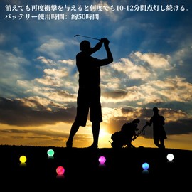 Crestgolf Glowing Golf Balls Night-Glowing Balls Light Up in the Dark New Popular Golf Balls 6-Piece Set Golf Practice Multi-Color (Updated)