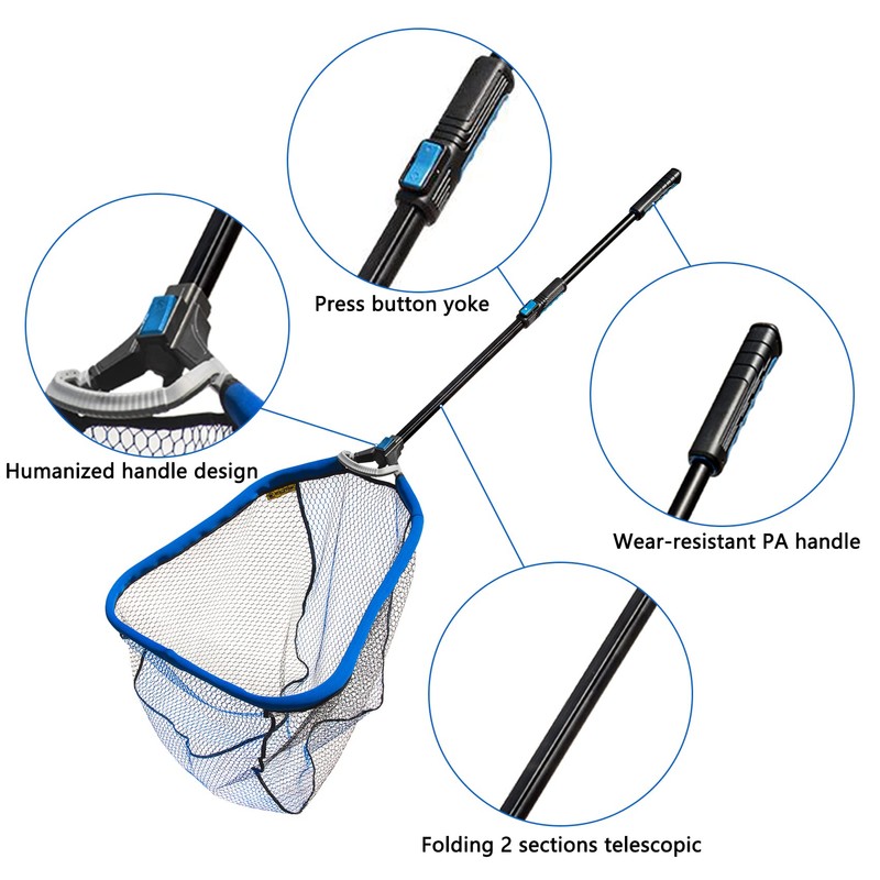 Black Paw Fish Landing Ne Easy Fold Square Sliding Net