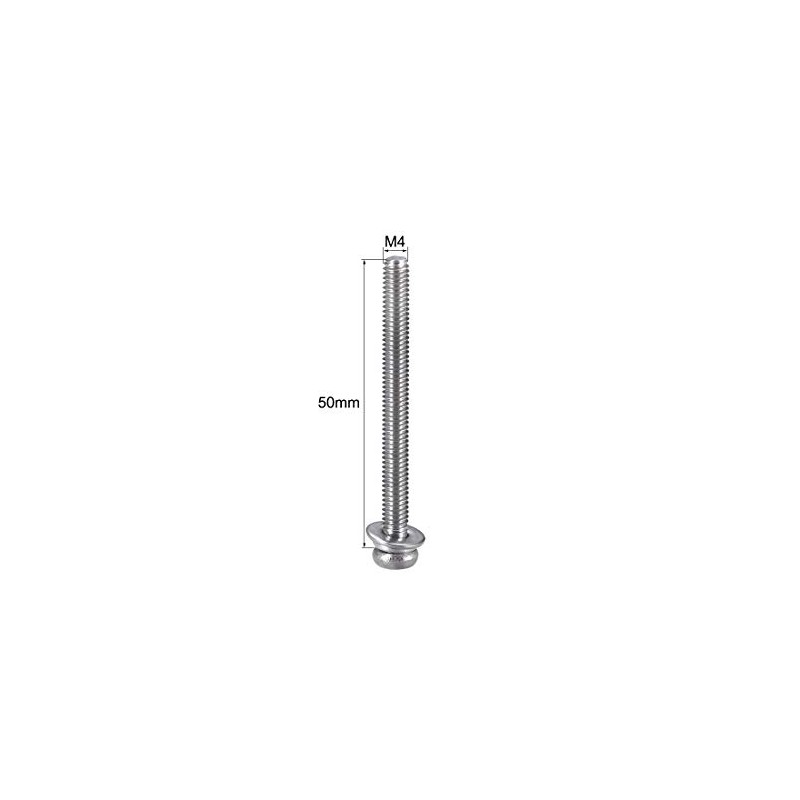 sourcing map M4 x 50mm Stainless Steel Phillips Pan Head