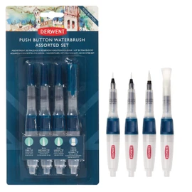 Derwent Juego surtido de brochas de agua con botón pulsador (2305816)