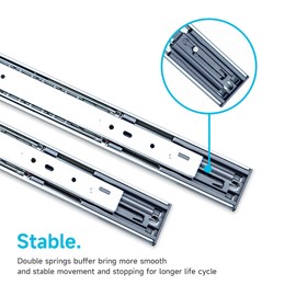 Betesy Hardware Soft Close Drawer Slides 14 Inch 6 Pairs Full Extension Side Mount 100 LB Capacity Ball Bearing Sliding Drawer Rails