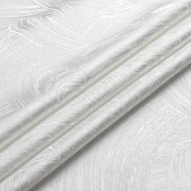 Majestic Giftware Premium Jacquard Fabric (1367-116X180) | 116" Wide X 180" Length Sketched White Cloth for Table Runner, Upholstery, Pillows & Window Treatments | Soft & Washable Cloths for Home