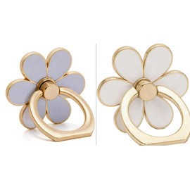 NXVX Elegant Red Phone Ring Holder Grip - 360° Rotating Phone Grip Kickstand for All Smartphones (White/Light Purple)