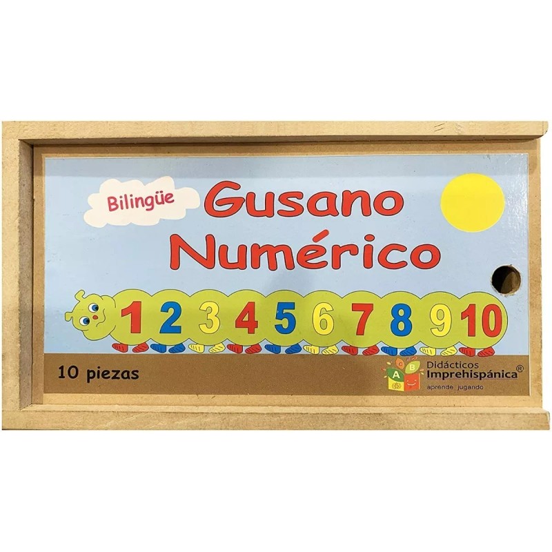 D. Imprehispanica Rompecabezas Gusano Numérico Bilingüe, Juego Mesa Didáctico