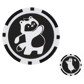 Funny Golf Marker, Cute, Animal, Front & Side Design, 2.6 inches (40 mm), Funny, Casino Chip Style, Green Marker, Hat Clip, Compatible with Q0004 (Tanuki x Alpaca)
