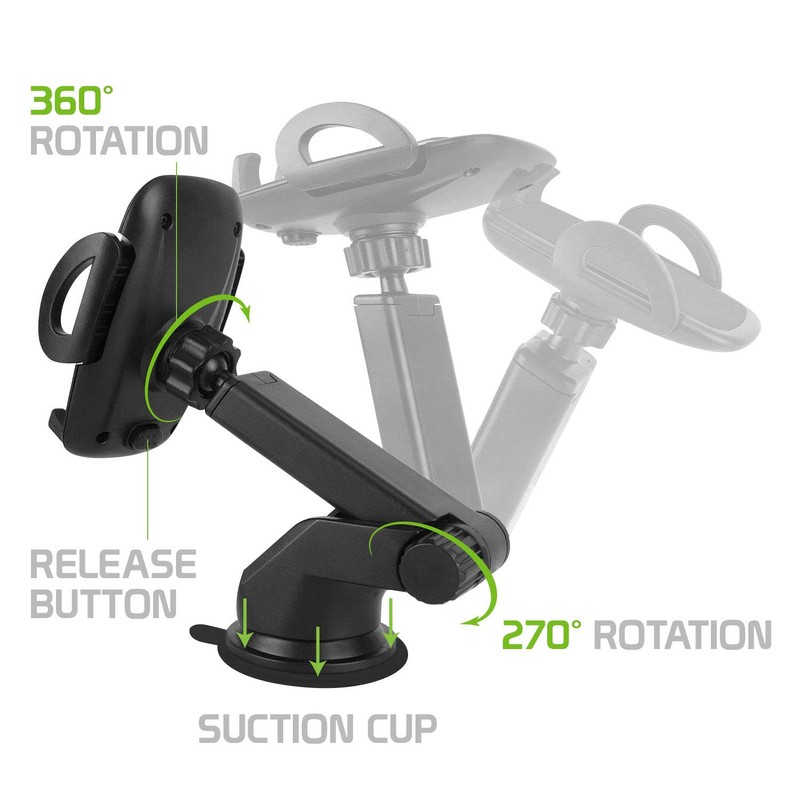 Cellet Car Phone Mount Extendable Windshield and Dashboard Holder Compatible