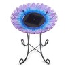 Smart Solar 20223R01 Bell Flower Birdbath, Purple