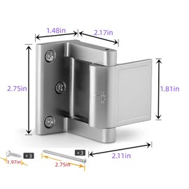 Szliyands Door Lock Reinforcer Privacy Door Latch for，Hotel Security Door Lock ，Privacy Door Latch for in-Swinging Doors Extra High Home Door Security Lock (2 Pack)