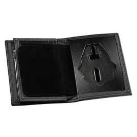 Hidden Badge Bifold Wallet Blackinton B96 Fire Department Badge and ID Case Hidden Badge Wallet (Cutout 496) Black Leather