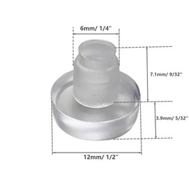 40 pcs Glass Top Table Bumpers with Stem, Clear Rubber Grippers, Patio Table Spacers for Patio Cabinet Door Furniture (Clear, 1/4 Inch)