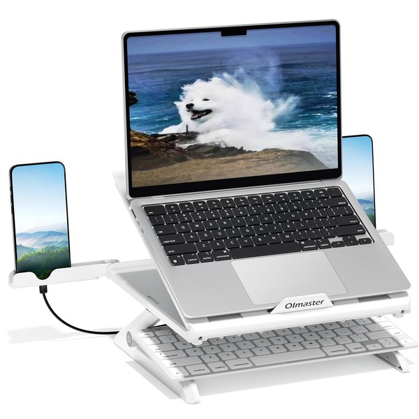 Olmaster Laptop Stand, Muti-Angle Adjustable Portable Foldable Laptop Stand with