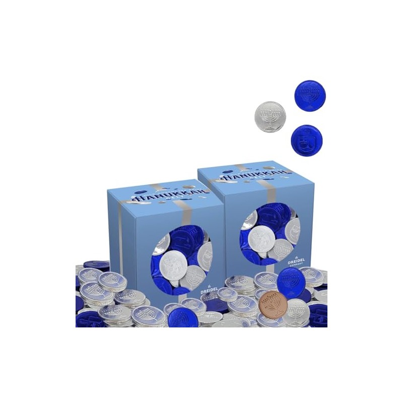 The Dreidel Company Chocolate Coins, Nut-Free, Made With Premium Belgian