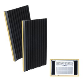 Window Air Conditioner Foam Insulation Panels,AC Side Insulating Panel Kit,2 Pack,Black, 15in High x 9 in Wide x 7/8in Thick (Black, 15in x 9in x 7/8in)