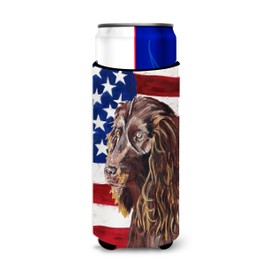 Caroline's Treasures SC9518MUK Boykin Spaniel USA American Flag Ultra Beverage Insulators for slim cans, Slim Can, multicolor