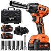 DECERK Cordless Impact Wrench with 2×4.0Ah Battery, 1/2 Inch, Brushless,