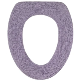 Soft Toilet Seat Cover - Plush, Thick Fabric Toilet Seat Warmer for Round, Elongated 14x18" Toilet Seats - Reusable, Machine-Washable, Easy-Install - Gift-Ready Packaging - Light Lavender