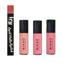 Set Viral Rubores Líquidos Bissu y Labial Mate Larga duracion Ivy, 3 tonos disponibles (806 Sweet Rose)