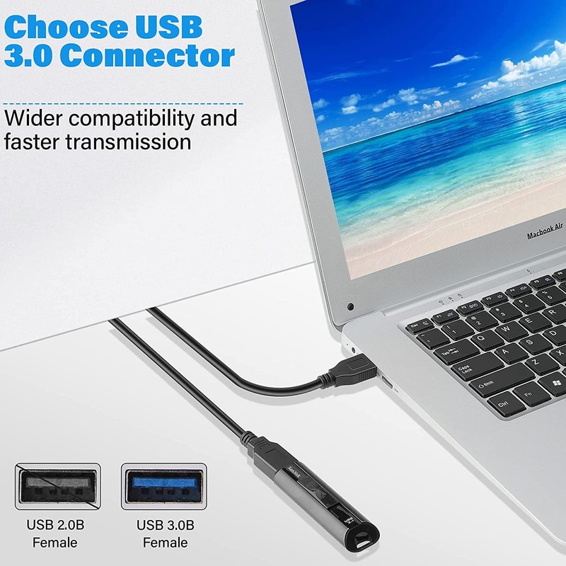 Pasow Paquete de 2 cables de extensión USB 3.0 SuperSpeed