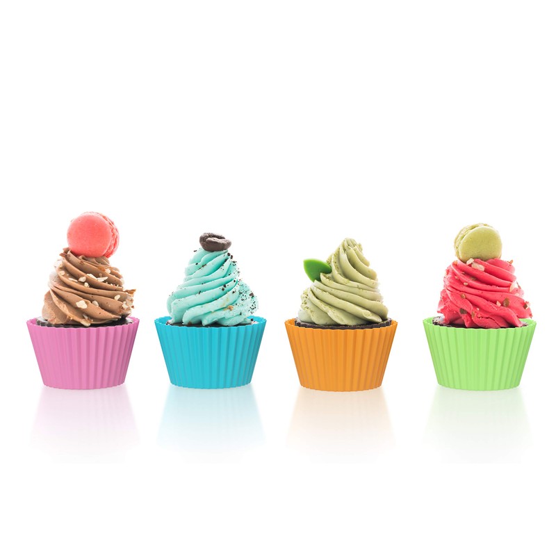 Bakerpan Silicone Mini Cupcake Holders, Mini Cupcake Liners, Pastry &