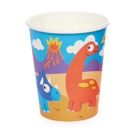 Baker Ross FC979 Dinosaur Party Cups - Pack of 10, Kids Party Cups, Paper Disposable Cups, Kids Birthday Tableware, Dinosaur Party Cups
