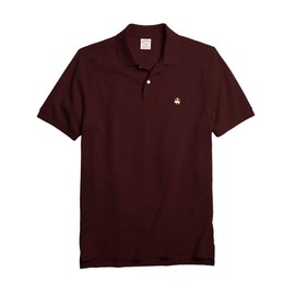 Brooks Brothers Mens Original Fit Mesh Cotton Performance Polo Shirt Bordeaux Red (S)