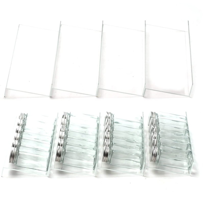 AyeVision Set of 4 Spice Jars Rack Plastic Drawer Organizer