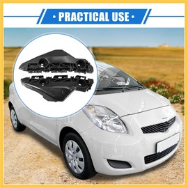 REPAIROCK 1 Pair Bumper Mounting Support Bracket Compatible for Toyota Yaris 2007-2012, Left Right Bumper Retainer Set Plastic Black Auto Replacement Parts