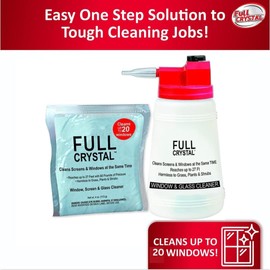 Full Crystal Refill Kit - Two 4 Oz. Crystal Powder Exterior Window Cleaner Packets for Glass and Screens (Cleans Up to 40 Windows)