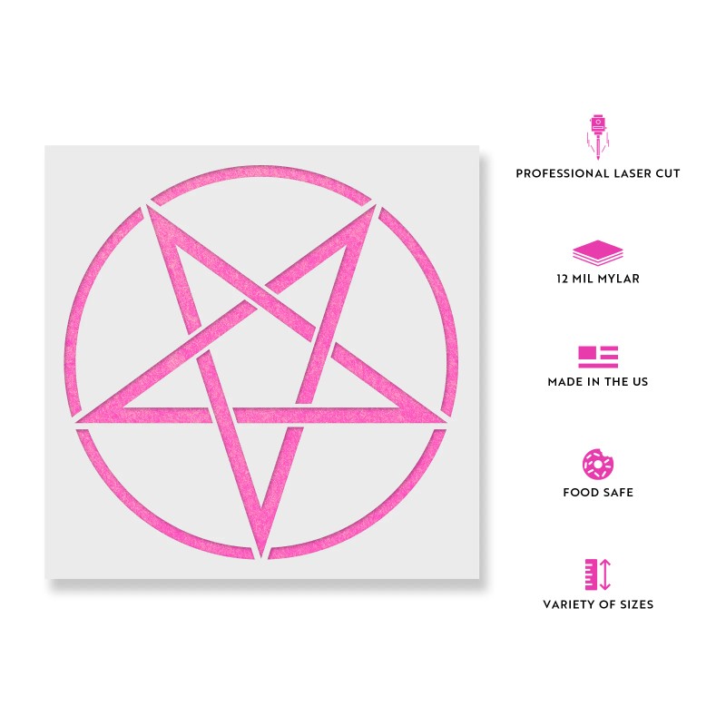 Stencil Revolution Pentacle Stencil - Durable & Reusable Mylar Stencils