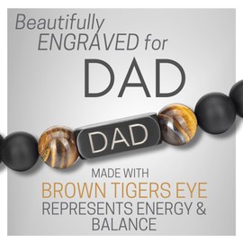 Willis Judd Dad Bracelet For Men Gift For Dad Birthday Gift From Daughter Or Son Christmas Gift for Dad Tiger Eye Stone